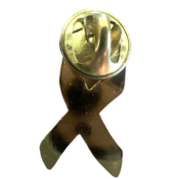 Pink Breast Cancer Awareness Ribbon Enamel Pin Brooch 1 inch - Picture 3 of 9